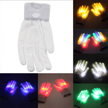 Guantes coloridos LED con luces para los dedos, iluminación brillante para los dedos, para Halloween, fiesta de Navidad, Rave, guante LED cálido parpadeante 2024 - compra barato