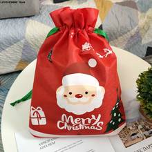 Рождественские украшения на новый год 2021 Санта Клаус шнурок подарок на Рождество/конфеты сумка Рождественский держатель 2024 - купить недорого