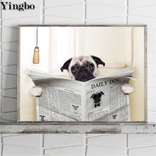 Pug dog 5d diamond painting kits full square Hero diamond embroidery mosaic Toilet bowl cross stitch supplies decor diamond art 2024 - buy cheap