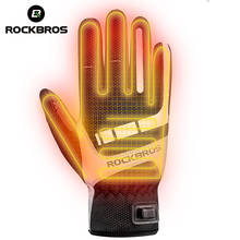 ROCKBROS-guantes calefactados USB para ciclismo, protectores de manos cálidos para pantalla táctil, 1 tamaño más pequeño de lo habitual 2024 - compra barato