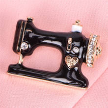 Black Sewing Machine Women Pin Brooches Brooch Thimble Needle Thread Seamstress Enamel Pins Denim Jacket Pin Badge Gift Jewelry 2024 - buy cheap