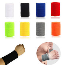 1Pcs Colorful Sport Wristband Cotton Fiber Unisex Sweatband Wrist Protector Running Volleyball Basketball Brace Sweat Band Hot 2024 - buy cheap