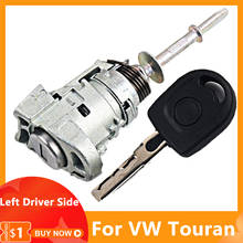 Juego de cilindro de cerradura de puerta delantera izquierda para coche, accesorios de coche con 1 llave para VW Touran, herramienta de cerrajero 2024 - compra barato