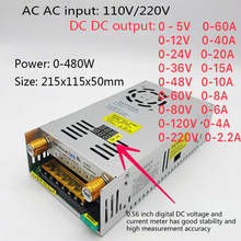 Power supply Current Limiting Adjustable Voltage 480W Digital Display Switching Power Supply 0-24V 0-36V 0-48V 0-80V 0-120V 2024 - buy cheap