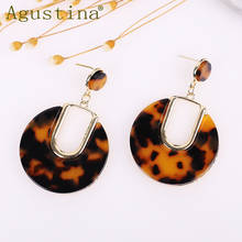 Acrylic Earrings for Women Fashion Leopard Jewelry Long Drop Earrings Bohemian Girls Punk U design Earring metal big Earings 2024 - buy cheap