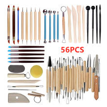 18-56Pcs/set Multi-tools Ceramics Clay Sculpture Polymer Tool Set DIY Ceramic Art Silicone Indentation Pen Carving Knife Wax Kit 2024 - buy cheap