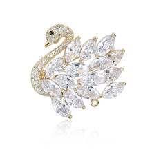 EUDORA Clear CZ Flying Swan Clothes Brooch Jewelry For Women Pave Setting Clear Crystal Wedding Decoration Animal Corsage Pins 2024 - buy cheap