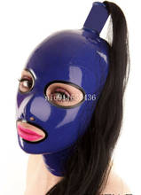 Máscara de látex unissex de borracha, capuz com peruca, máscara de fetiches, tranças, acessórios para cosplay sexy 2024 - compre barato
