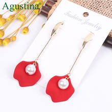 Agustina 2020 Red Flower Earrings Women Long Earrings Fashion Jewelry Boho Drop Earrings Dangle Earring Cute Earings Wholesale 2024 - buy cheap