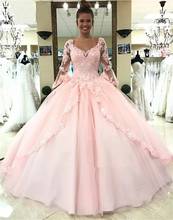 Angelsbridep Long Sleeves Ball Gown Quinceanera Dresses Fashion Appliques Tulle Princess Birthday Gowns Vestidos De Quinceañera 2024 - buy cheap