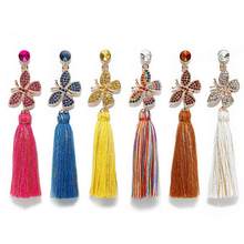 E7697 ZWPON Colorful Crystal Butterfly Tassel Drop Earrings for Women Bohemian Tassel Long Earrings Jewelry Wholesale 2024 - buy cheap