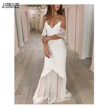 Jieruize-vestido de noiva sexy, estilo sereia, decote em v, simples, com as costas abertas, ombro à mostra, praia 2024 - compre barato