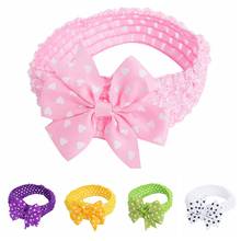 Diadema elástica ahuecada hecha a mano para niña, bandana bonita con estampado de corazón, lazo, diadema infantil, accesorios para el cabello, 1 ud. 2024 - compra barato