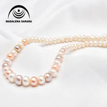 MADALENA SARARA  9-10mm Round Button Shape Freshwater  Pearl Strand For DIY Jewelry Making 40-42pcs/Strand 2024 - buy cheap