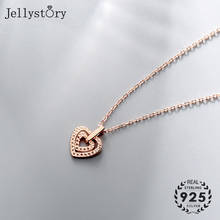 Jellystory fashion 925 sterling silver jewelry necklace with heart-shape zircon pendant for female wedding party gifts wholesale 2024 - buy cheap