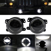 4inch Led Fog Lights with Halo Angle Eye DRL Driving Off road Lamp for Jeep Wrangler JK TJ LJ Hummer H1 H2 Dodge Chrysler Front 2024 - buy cheap