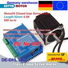 EU free 1 Set Nema34 4.5N.m Closed Loop Servo motor Motor Kits 82mm 6A & HSS86 Hybrid Step-servo Driver 8A CNC Controller Kit 2024 - buy cheap