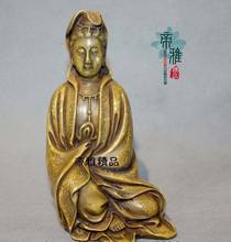 Estatua de Buda de bronce, templo chino, asiento dorado, kwan-yin Guanyin, Bodhisattva 2024 - compra barato