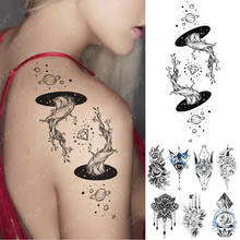Водостойкая временная татуировка наклейка волк дерево роза Луна флэш-татуировки лиса часы цветок боди-арт рука Поддельные рукава татуировки для женщин и мужчин 2022 - купить недорого