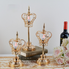 European Crystal Candlestick Golden Candle Cup Candlelight Dinner Decoration Candle Holder Living Room Ornaments Candle Holders 2024 - buy cheap