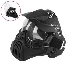 Airsoft militar tiro máscara rosto cheio tático combate paintball lente máscara respirável do exército wargame cs caça máscaras faciais 2024 - compre barato