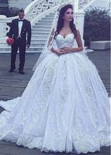 Винтажные мусульманские свадебные платья бальное платье милое кружевное свадебное платье Дубай Саудовская Аравия свадебное платье 2024 - купить недорого