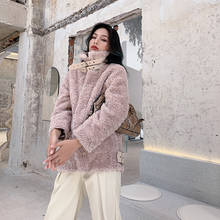 Real de piel de abrigo esquila de ovejas, abrigo de invierno de las mujeres coreanas de 100% lana chaqueta mujer ropa 2020 Manteau Femme 213 YY1054 2024 - compra barato