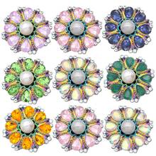 Crystal flower  20mm  Metal snap button jewelry  DIY  bracelet   KC2295 2024 - buy cheap