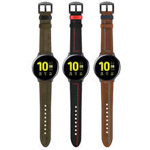 Pulseira de couro luxuosa para samsung active 2, 44mm, 40mm, galaxy watch 46mm, 42mm, gear sport/s3, pulseiras de relógio, 20/22mm 2024 - compre barato