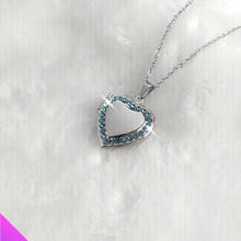 Christmas gift heart frame box pendant inlaid crystal love heart photo box  necklace stainless steel ladies fashion 2 colors 2024 - buy cheap