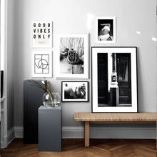 Figuras de Arte de pared en blanco y negro, pintura en lienzo de construcción de moda moderna, citas abstractas, carteles de fotografía, decoración del hogar 2024 - compra barato