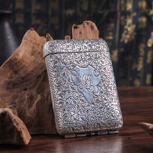 Vintage Metal Cigarette Case with Gift Box Container Men's Tobacco Box 2024 - buy cheap