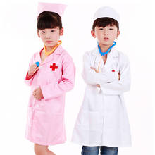 Unisex Kids Boys Girls Doctor Surgeon Halloween Cosplay Dress up Coat with Cap Nurse Play Tools Set Outfits 2024 - buy cheap