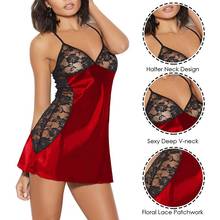 New Satin Lace Edge Pajamas Women Sleepwear Home Suit Clothes Lace Transparent Bra Nightdress Dress 2021 Sexy Seamless Lingerie 2024 - buy cheap