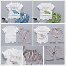 Baby Boy Clothes Summer Brand Infant Clothing Elephant Short Sleeved T-shirts Tops Striped Pants Kids Bebes Jogging Suits 2024 - buy cheap