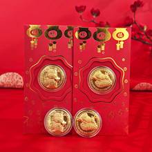 2021 Year Of The Ox Gold Foil Red Packet Gold Coin Taurus Red Envelope New Year Red Packet Gold Plated 2024 - buy cheap