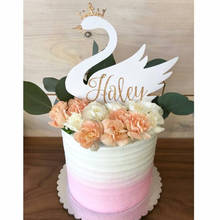 personalize name glitter swan birthday cake topper wedding baby bridal shower party decorations cupcake toppers 2024 - buy cheap