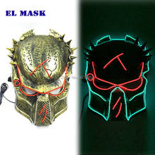 Аниме Хищник EL Wire маска танцевальный DJ Косплей неоновая маска с Подсветкой СВЕТОДИОДНАЯ мигающая Маска для карнавала ночного клуба 2024 - купить недорого