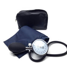Monitor médico azul escuro de pressão sanguínea bp, braço único, tubulação aneroide sphygmomanometer com medidor de pressão de medidor 2024 - compre barato