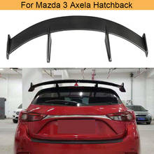 Spoiler traseiro do telhado do carro asa para mazda 3 axela hatchback 2014 - 2019 janela traseira do telhado lábio spoiler fibra de carbono/preto frp 2024 - compre barato