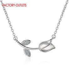 Sterling Silver 925 Rose Pattern  Pendant Necklace For Women Girls Wedding Dancing Engagement Chain Necklace Fashion Jewelry 2024 - buy cheap