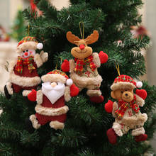 Adornos de decoración de Navidad, colgante de oso de alce de Santa, adornos sueltos para decoración de árbol de Navidad, juguetes de tela para colgar 2024 - compra barato