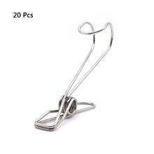20 Pcs Stainless Steel Laundry Hanging Clip Hook Clothes Peg Boot Hanger Towel Holder Paper Files Binder Clip Snack Seal Storage 2024 - buy cheap