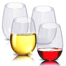 Stemless Plastic Wine Glass Cup Drinking Champagne Cocktail Whiskey Beer Glass Crystal Wine Glasses Juice Cup Glass Ware Bottle 2024 - buy cheap