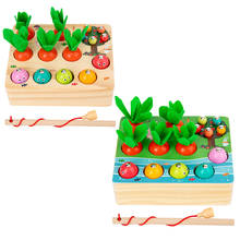 Educational Wood Plucking Carrots Game Fishing Catching Worm Toy Matching Puzzle Sorting Games, for 2-5 Years Old Kids Gift 2024 - buy cheap