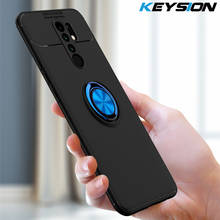 KEYSION Metal Ring Case For Redmi 9 Soft Matte Silicone Shockproof Back Phone Cover for Xiaomi Redmi Note 9 10X 4G 10 Pro 5G 2024 - buy cheap