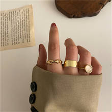 2021 минималистичные винтажные кольца золотого цвета для женщин простой дизайн кольца наборы колец на сустав пальца ювелирные изделия Корейская версия соединительные кольца 2024 - купить недорого