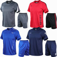 Summer Men Sport Running sets Soccer Training Tracksuits tennis Fitness Sportswear Gym exercise sports jerseys with shorts Sets 2024 - buy cheap