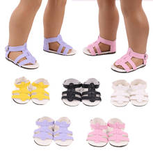 2020 New Baby New Born Fit 18 inch 43cm Doll Clothes Accessories Pink Yellow Black Sandals Shoes For Baby Birthday Gift 2024 - buy cheap