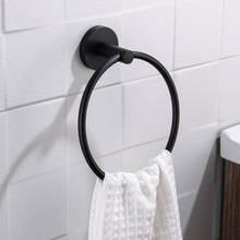 Bathroom Towel Hanger Towel Ring Kitchen Matt Black Towel Holder Round Black Plating Towel Holder Wall Mounted 2024 - buy cheap